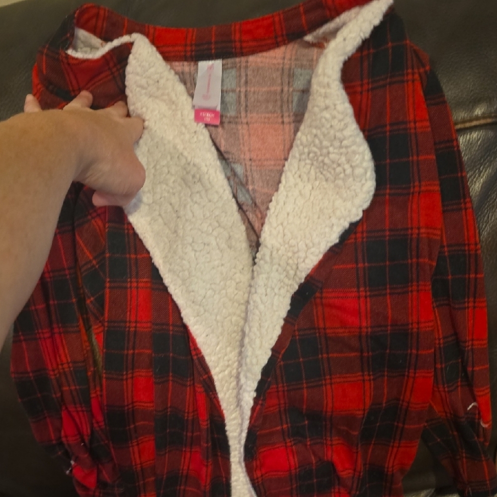No Boundaries Red and Black Plaid Jacket